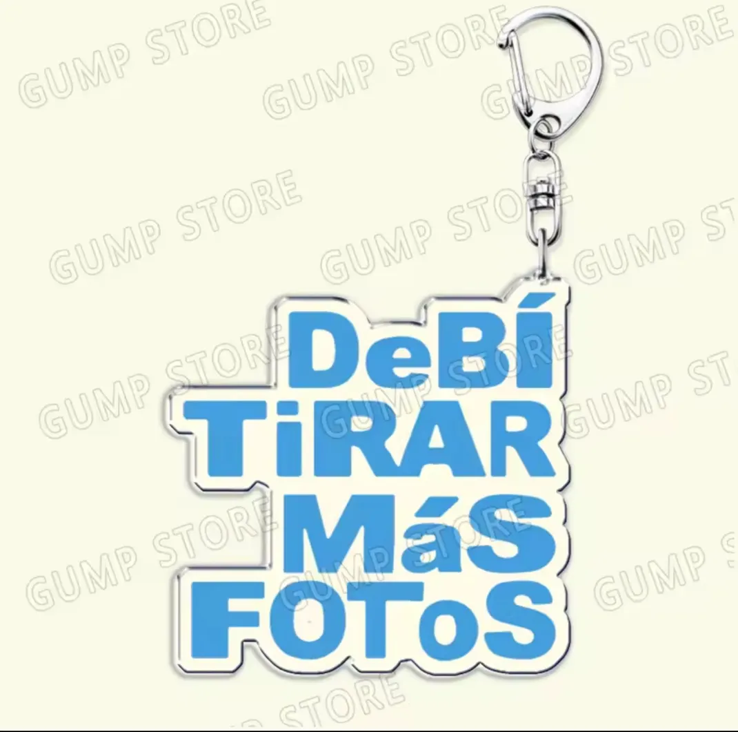DeBi TiRAR MaS FOToS Blue Text Keychain